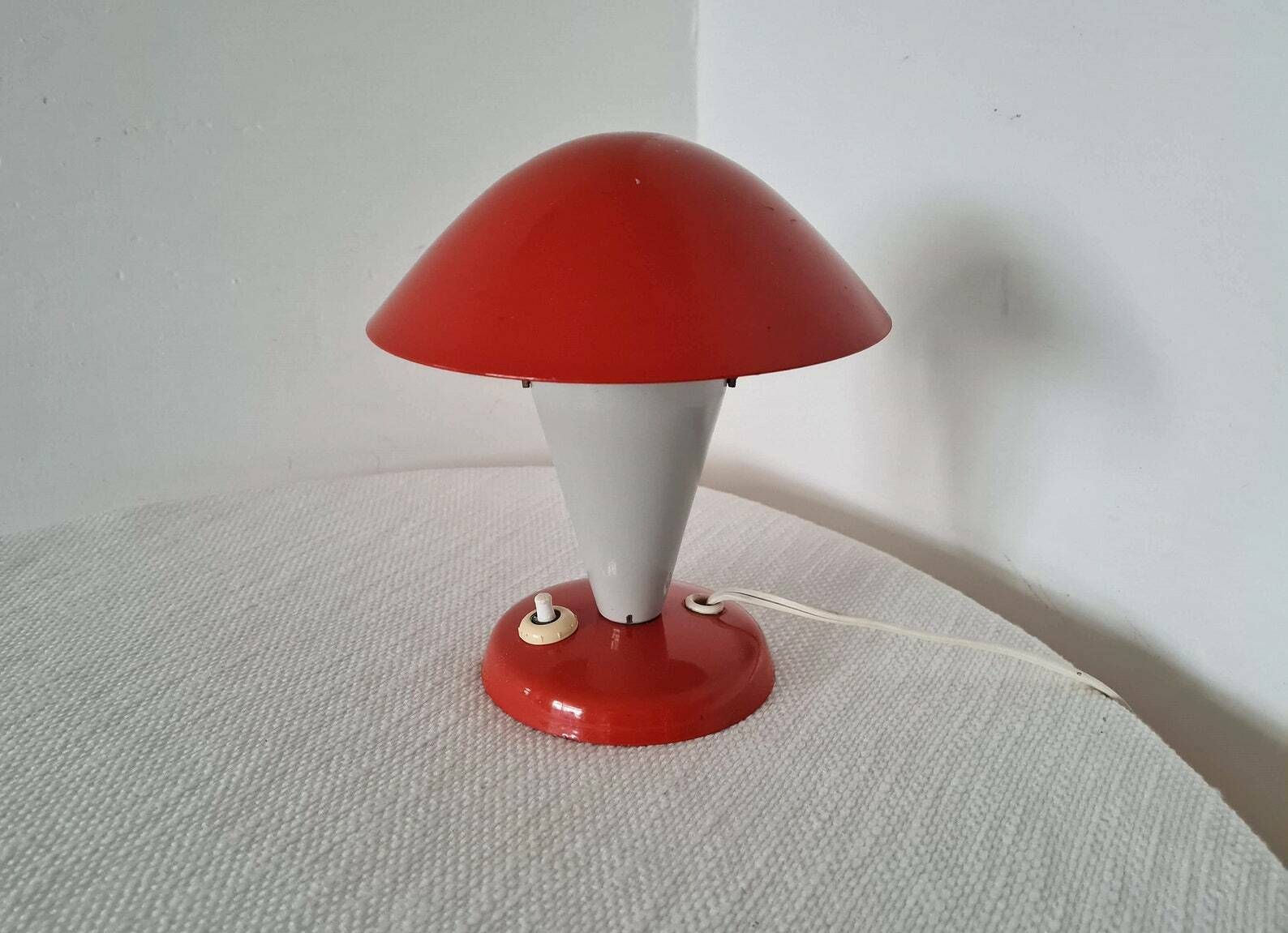 Vintage Paddenstoel Art Deco Tafellamp Van Josef Hurka Voor Napako – Tsjechoslowaakse Bauhaus Tafellamp