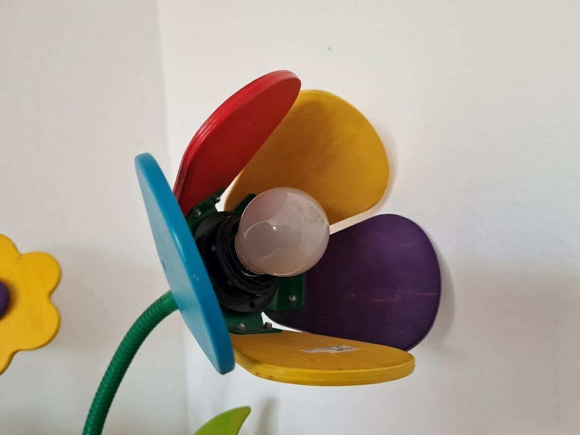Vintage Pop Art 'Haba' Wall Wooden Lamp, 1980s photo Lighting