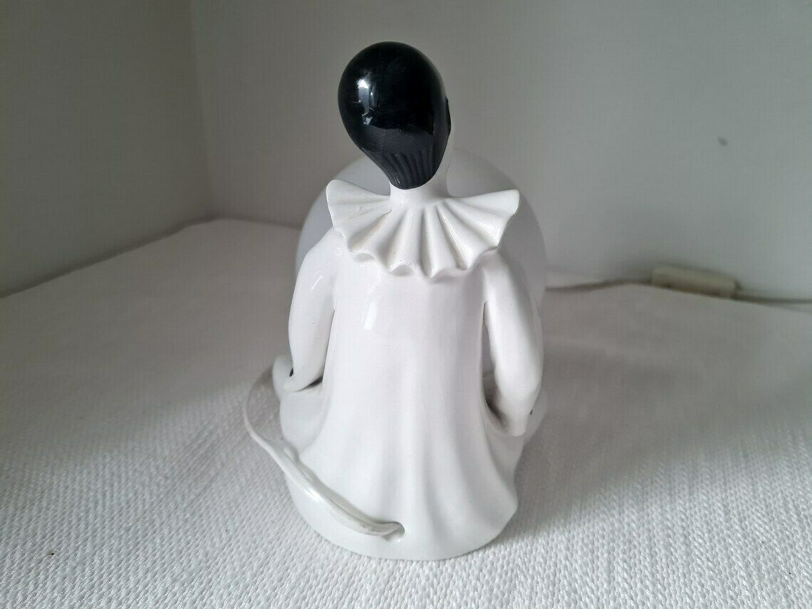 photo furniture Vintage Table Porcelain Lamp Pierrot With A Ball Very Beautiful Interior Accent Lamp