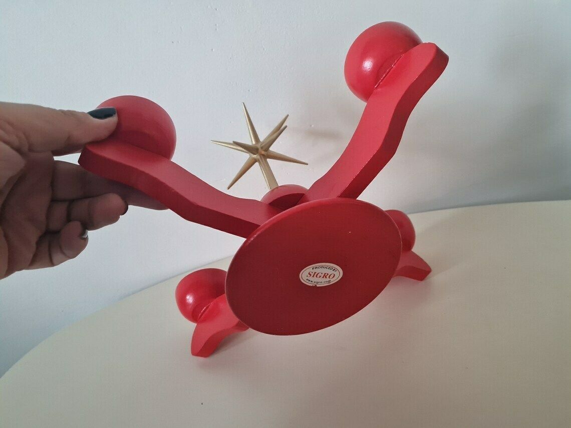 Vintage German Advent Candlestick With Christmas Star And 4 Candles Handmade Design photo vintage