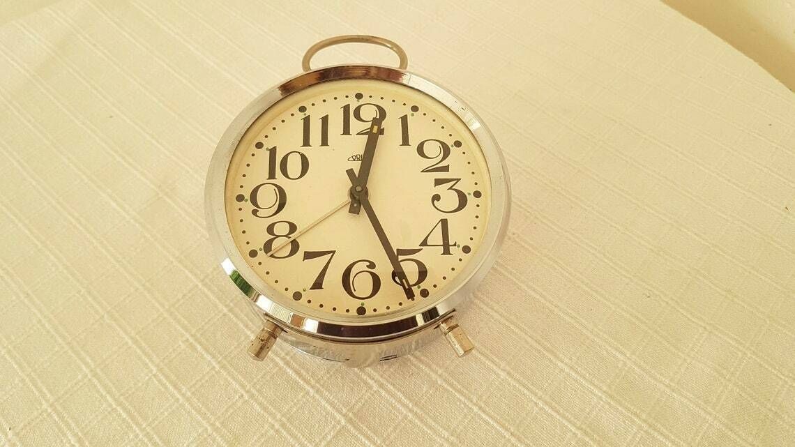 Vintage Mechanical Alarm Clock Prim Czechoslovakia 80s photo 77.0