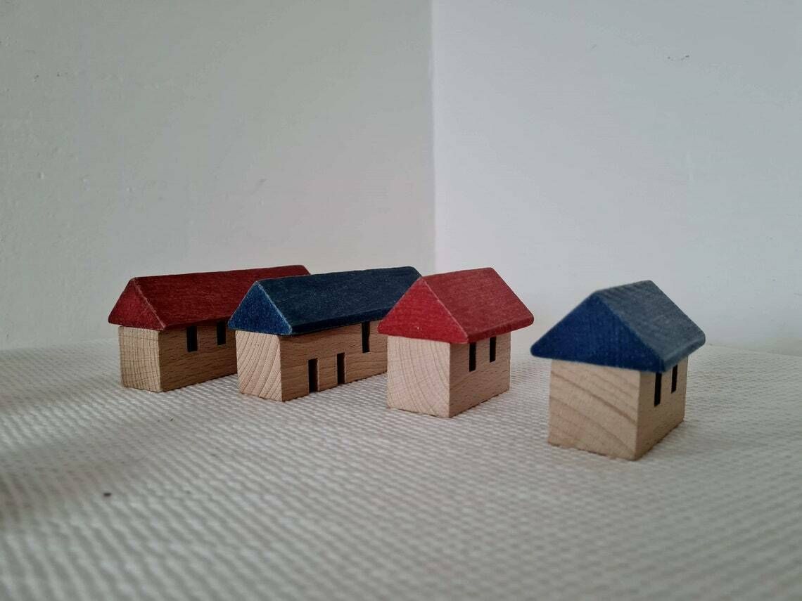Vintage Erzgebirge Wooden German Putz Hand Painted Set Of 20 Pieces photo buy