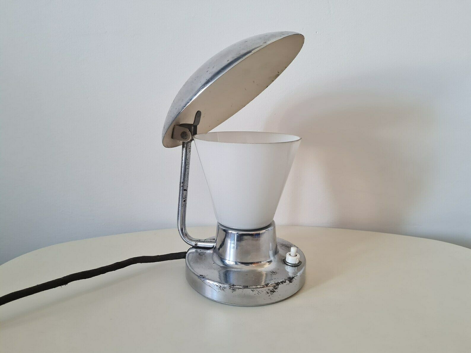 Vintage Mushroom Art Deco Table Lamp Czechoslovakian Table Bauhaus Lamp photo vintage