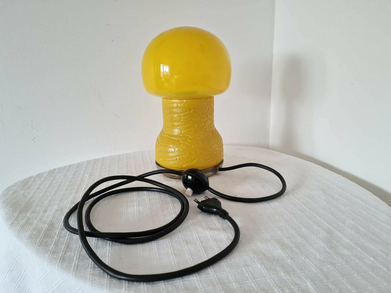 Vintage Mid Century Mushroom Glass Lamp Ddr 70s photo furniture