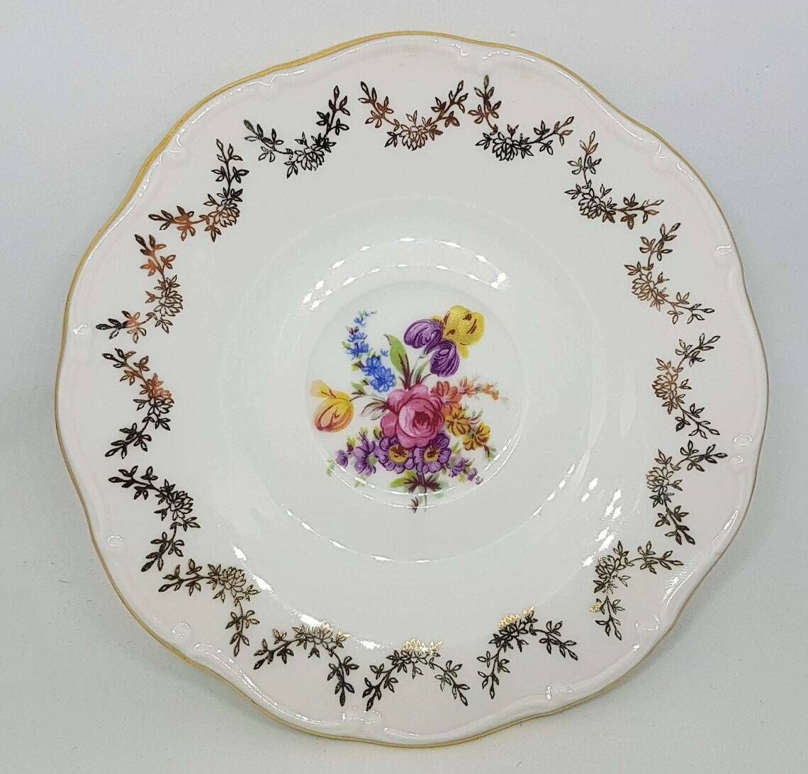 Vintage Coffee Czech Porcelain Cup And Saucer Made In Czechoslovakia 80s photo Home Decor