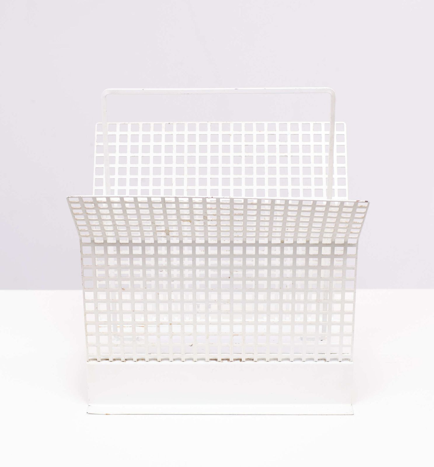 Perforated Metal News Paper Rack, 1960s, France photo furniture