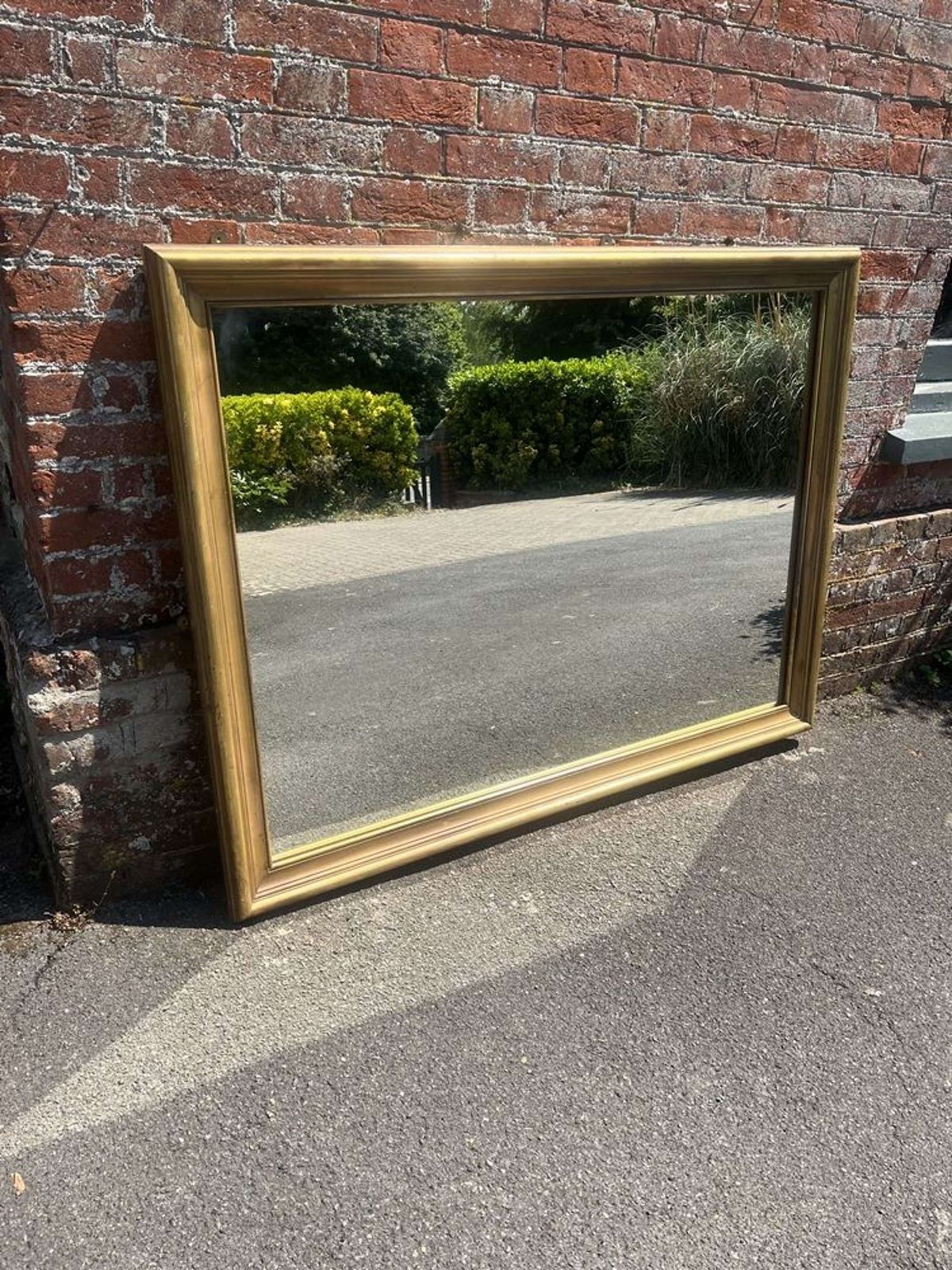 A Superb Large French Early 20th C Gilt Plain Bistro Mirror photo furniture