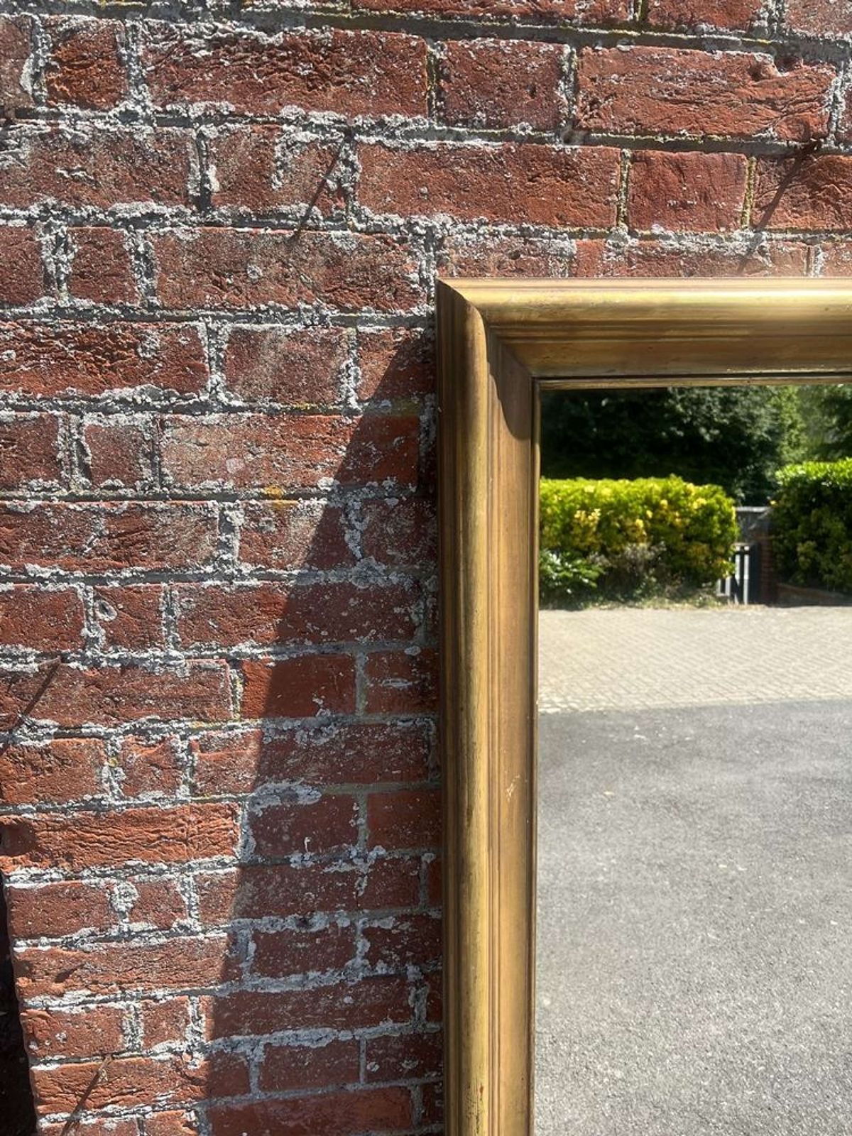A Superb Large French Early 20th C Gilt Plain Bistro Mirror photo for sale