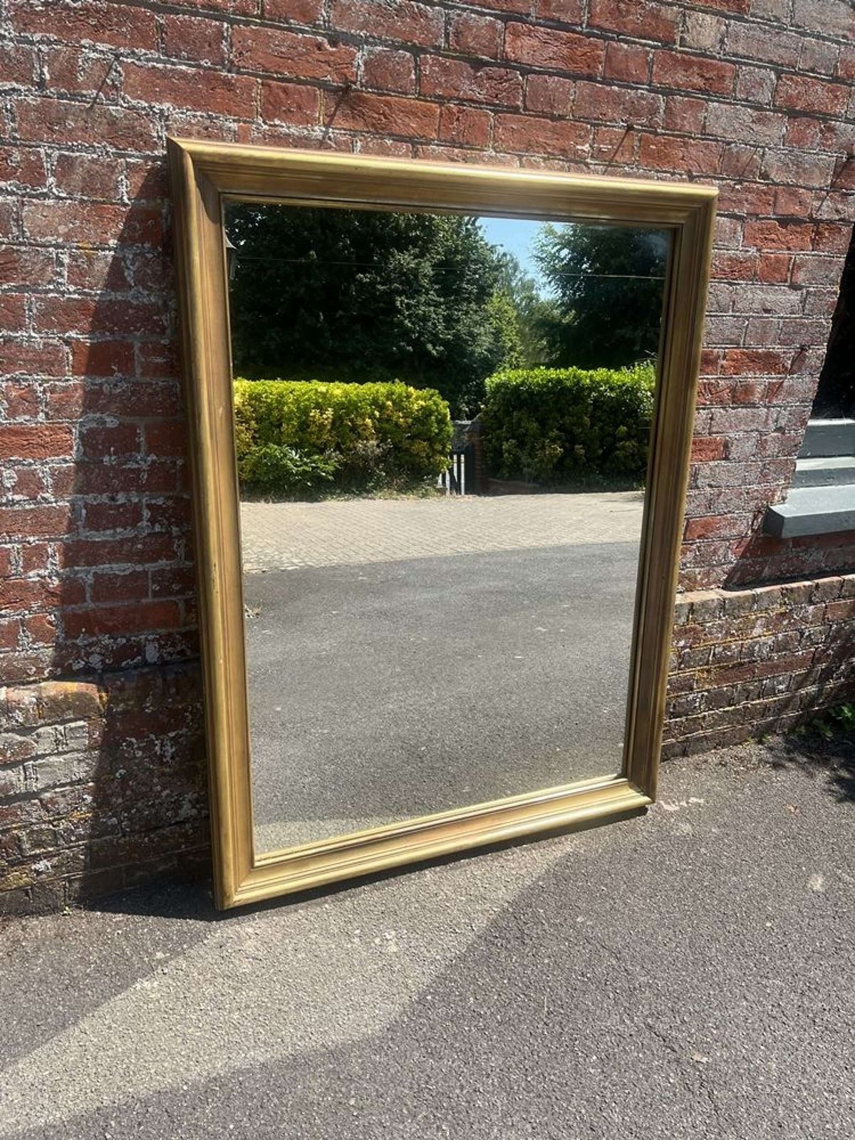 A Superb Large French Early 20th C Gilt Plain Bistro Mirror photo vinterior