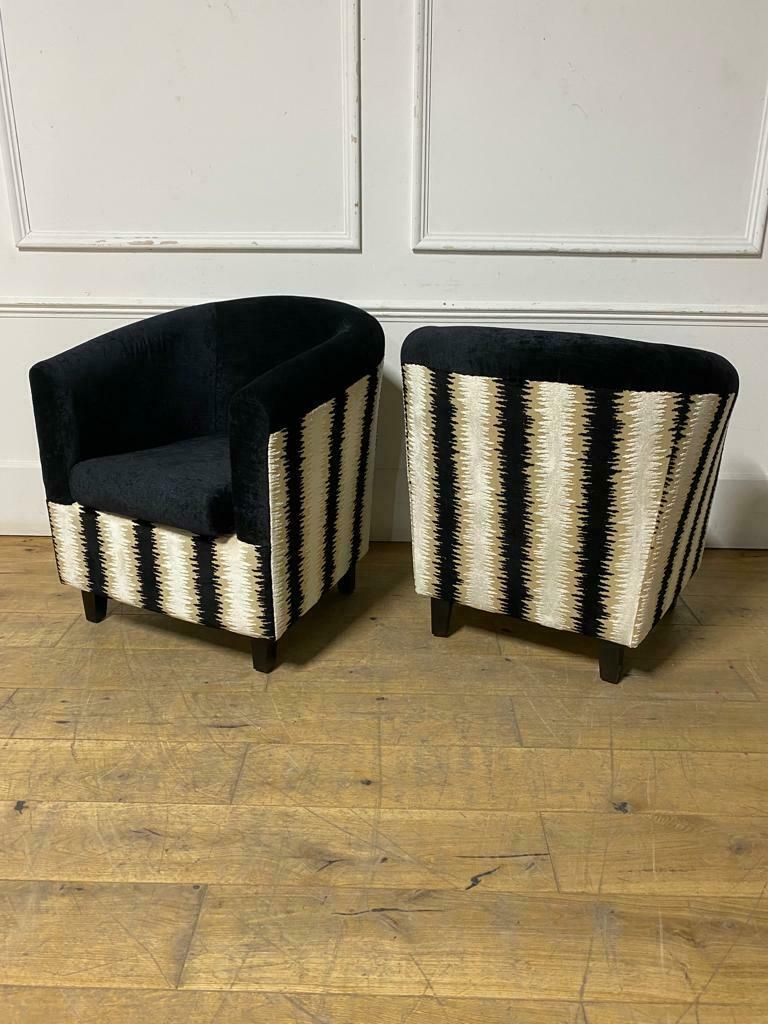 Pair Of French Mid Century Black & White Armchairs photo Furniture