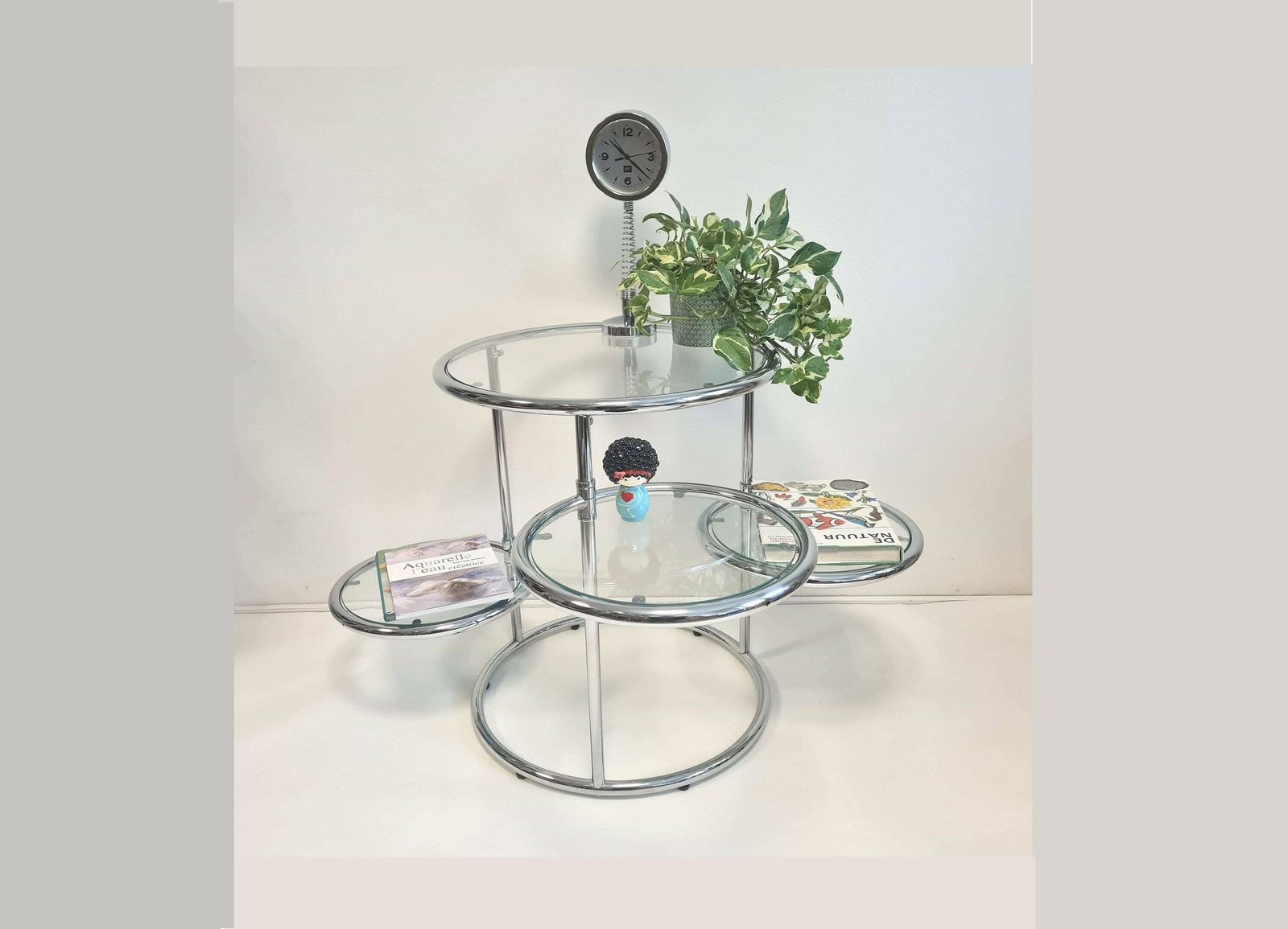 Vintage Mid Century Transformer Coffee Table With 4 Glasses