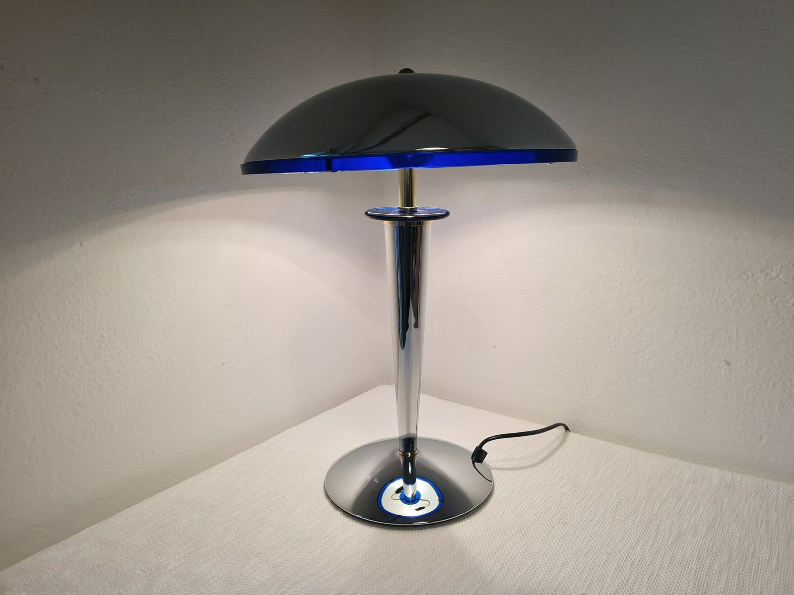 Vintage Mid Century Big Mushroom Chrome Desk Lamp photo furniture