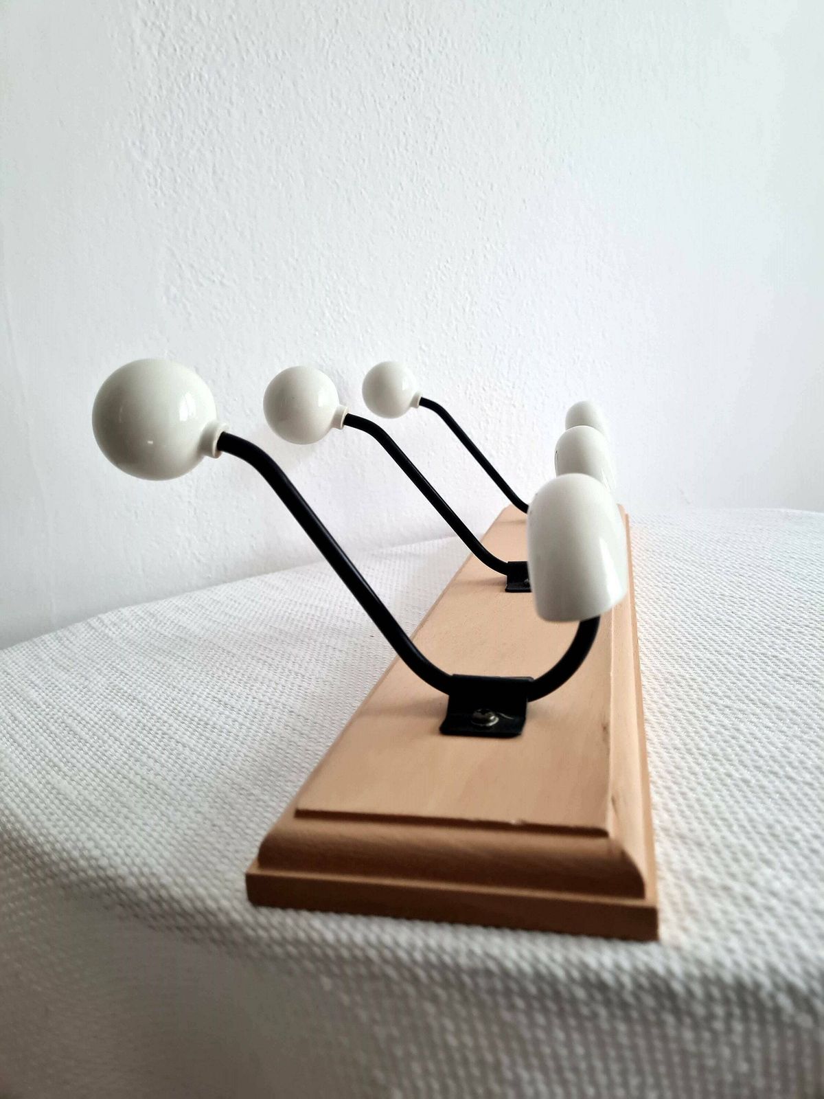Vintage Mid Century Modern Wooden Wall Hanger With 3 Hooks Wooden Coat Hanger Wall Panel photo furniture