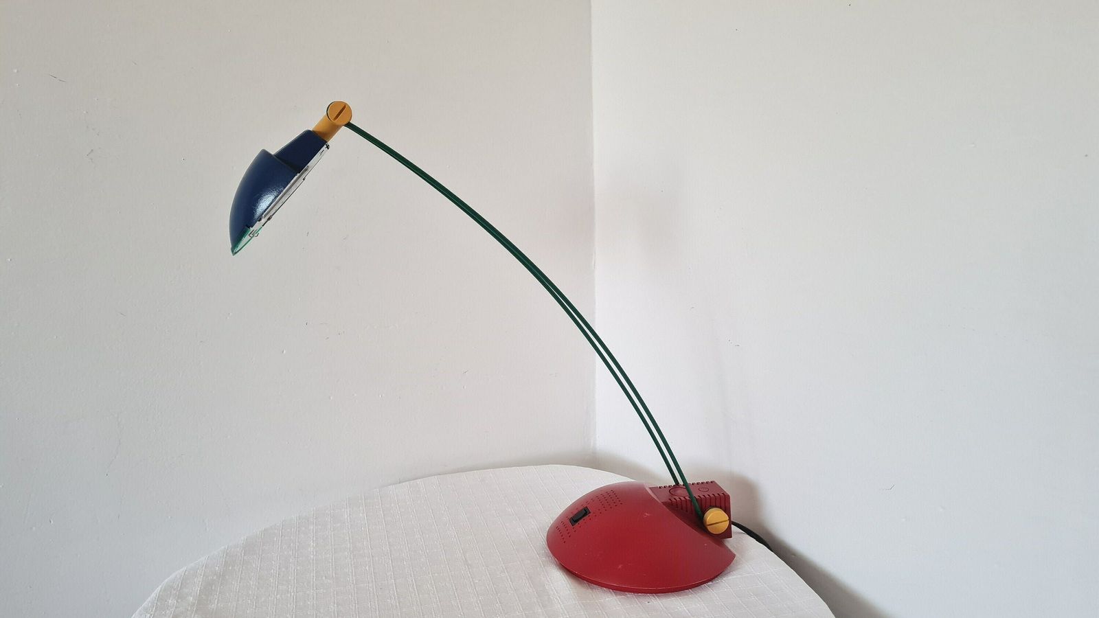 Vintage Postmodern 80s Colorful Vintage Memphis Sottsass Table Desk Lamp Rare
