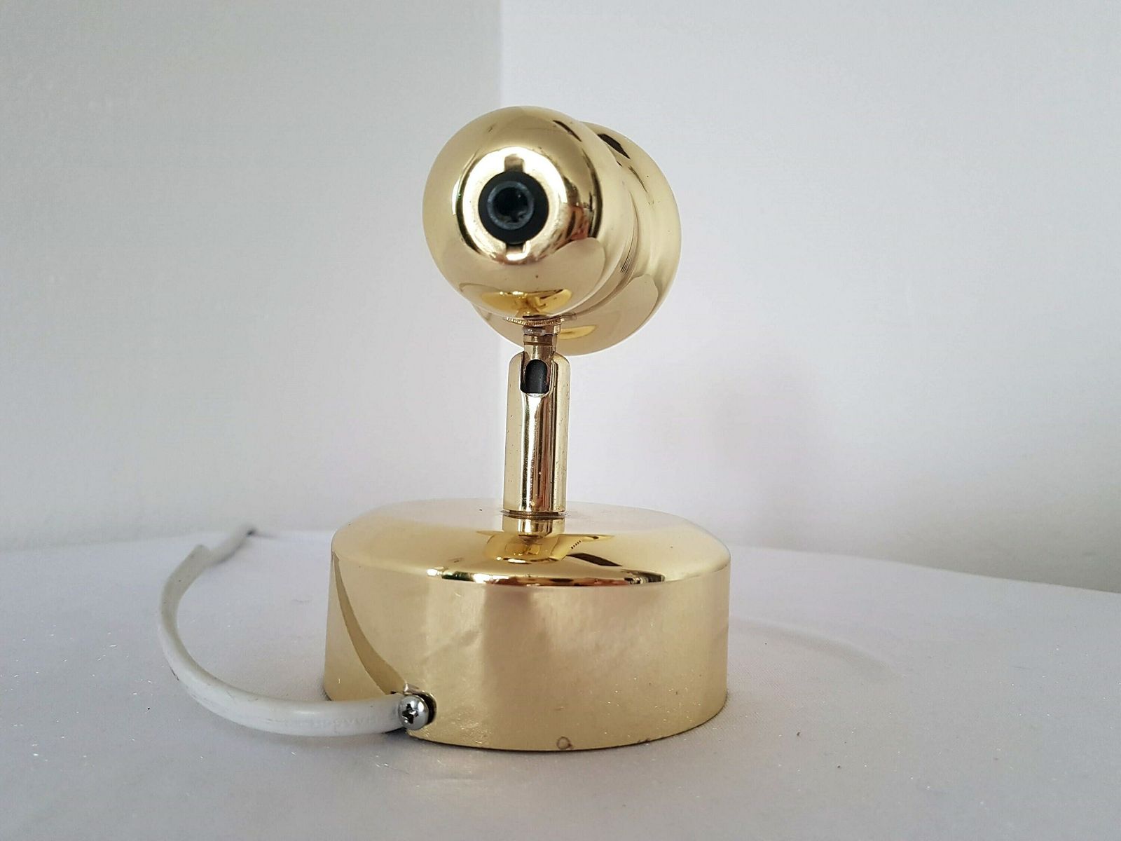 Vintage Gouden Wandlamp – Mid Century Industrial Retro Metalen Lamp | Randl | Duitsland | Jaren 90 photo vintage