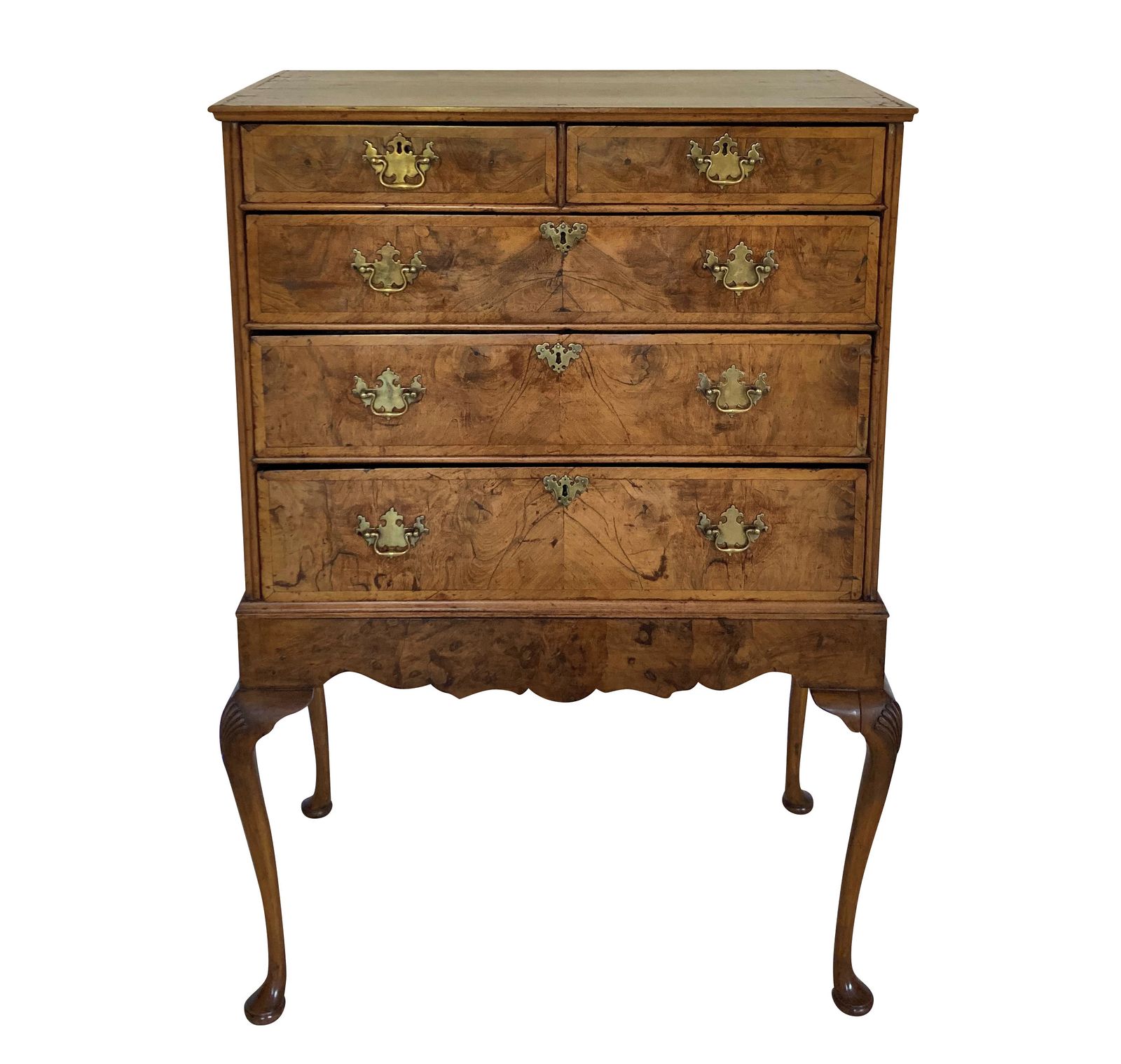 A Queen Anne Walnut Chest On Stand