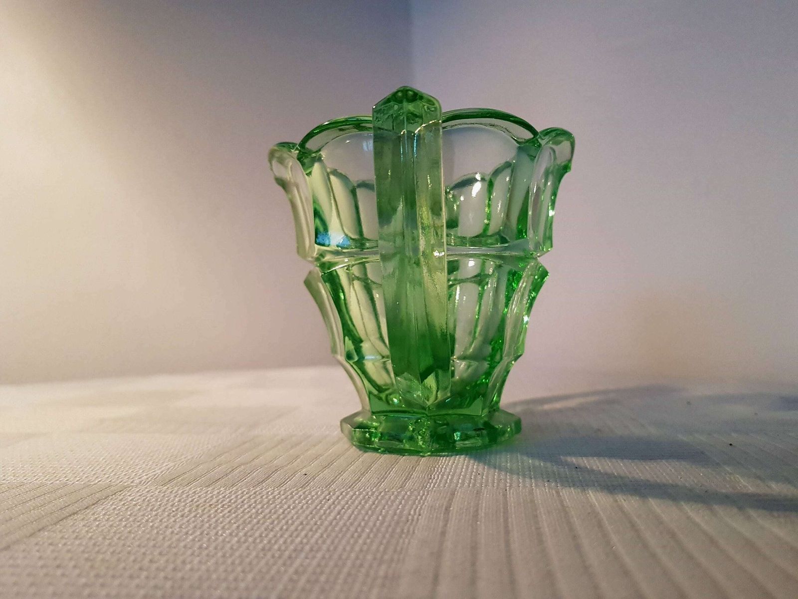 Czech Uranium Glass Vase Handcrafted In Czechoslovakia In The 1970's  1980's photo buy