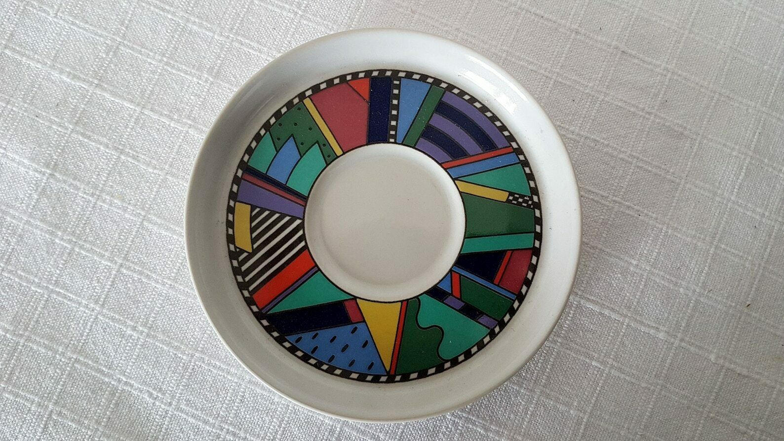 photo furniture Vintage Rosenthal Memphis Milano Style Porcelain Set Of 2 Coffee Cup And Saucer 80s