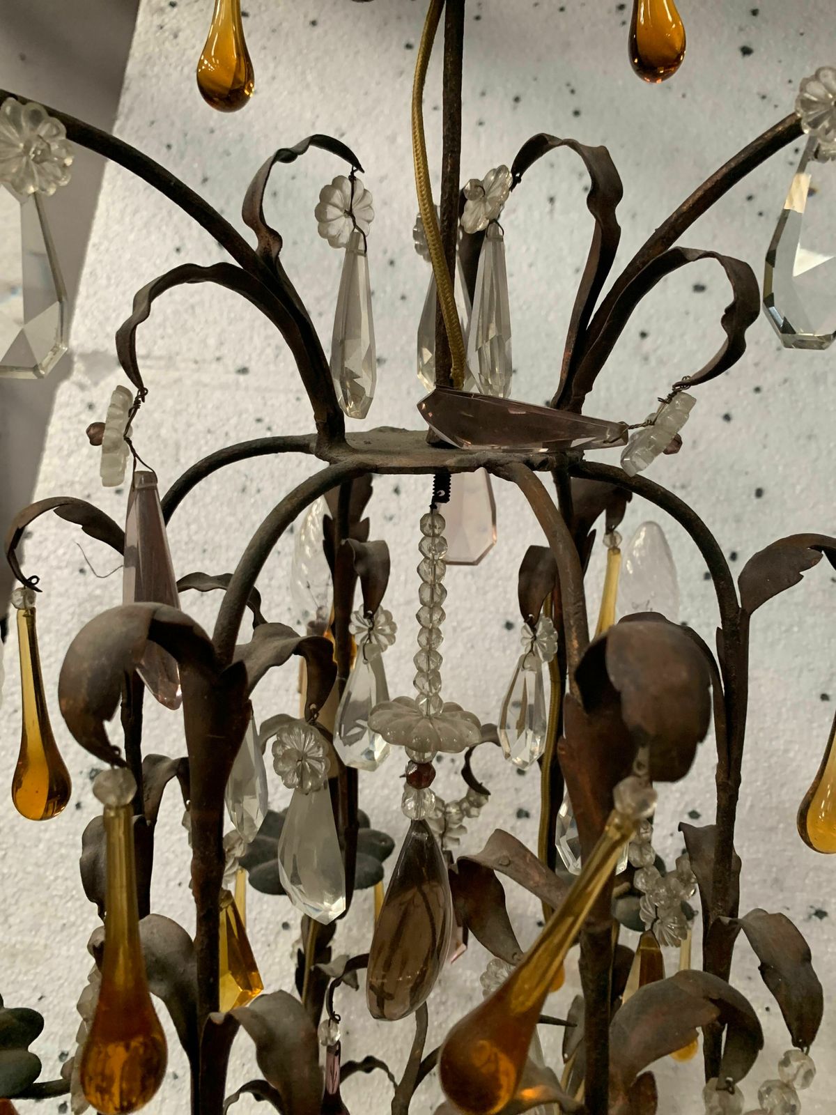 Louis XV Style Cage Chandelier With Pendants And Drop Of Water XX Century photo 633.4250999999999