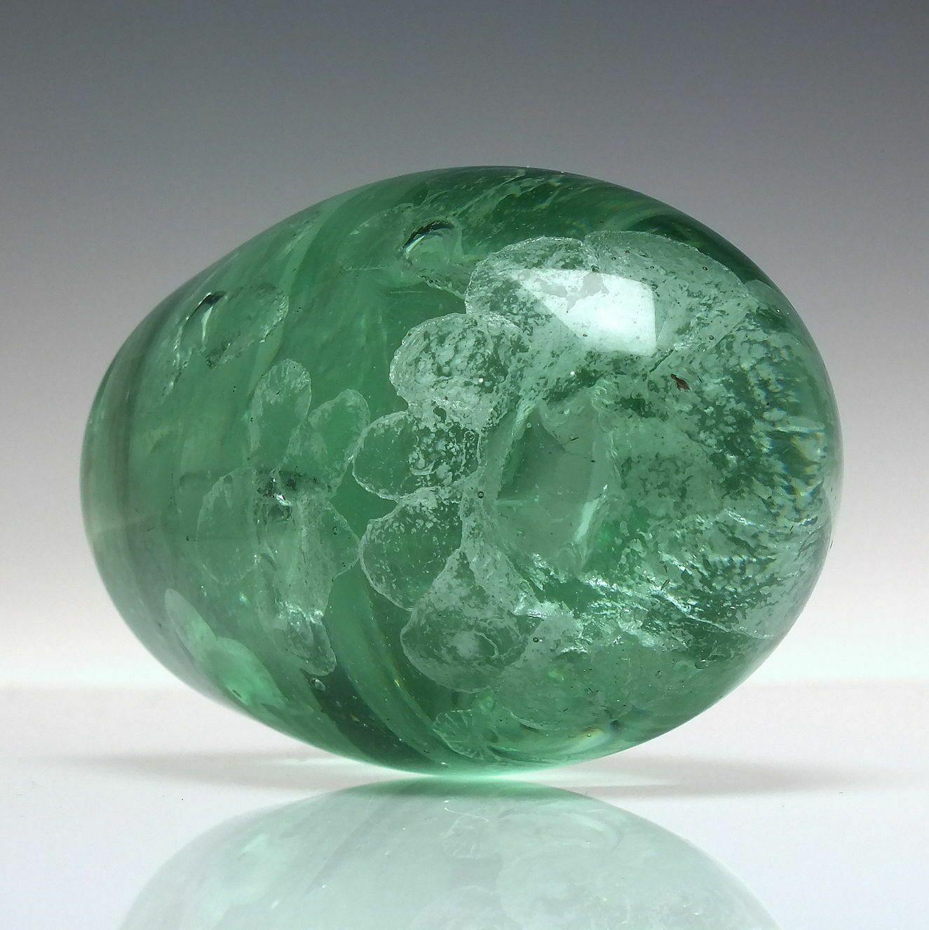 Victorian Green Flower End Of Day Glass Paperweight C1880 photo for sale