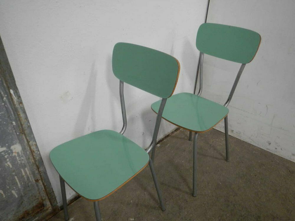 Green Formica Chairs, 1960s, Set Of 2 photo 180.96
