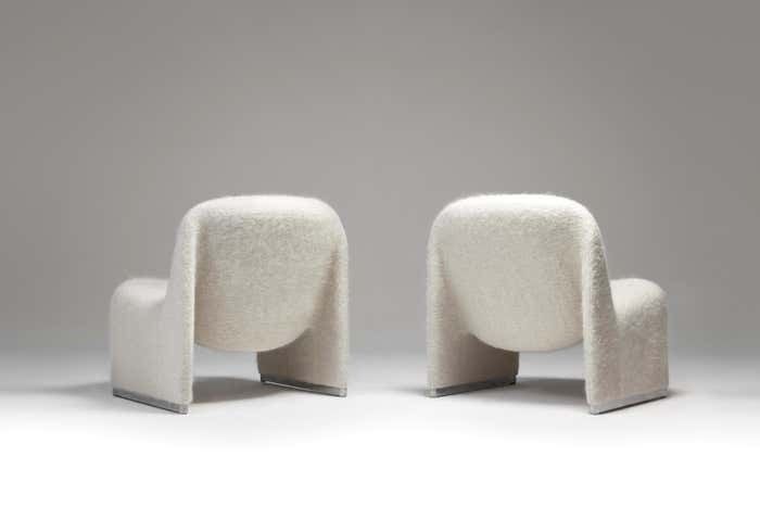 Alky Chairs By Giancarlo Piretti For Artifort In Pierre Frey, 1970s, Set Of 2 photo Furniture