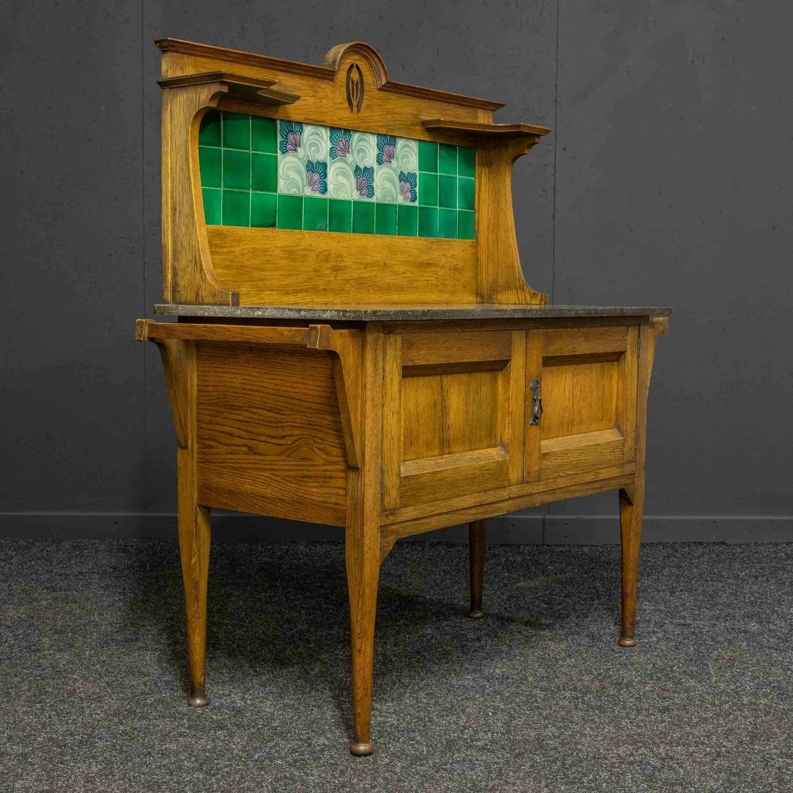 Edwardian Satin Walnut Washstand photo for sale