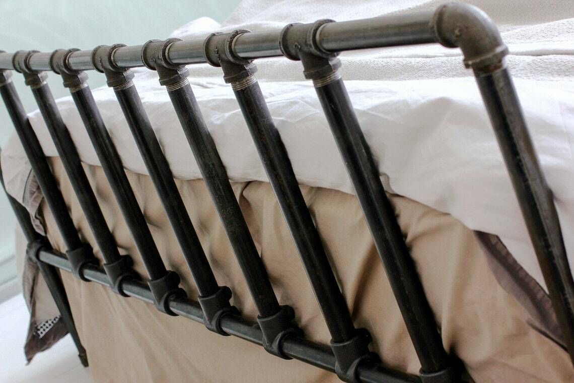 Carla Dark Steel Pipe And Industrial Scaffolding Fittings Kingsize Bed Frame   Bespoke Industrial Furniture By photo furniture