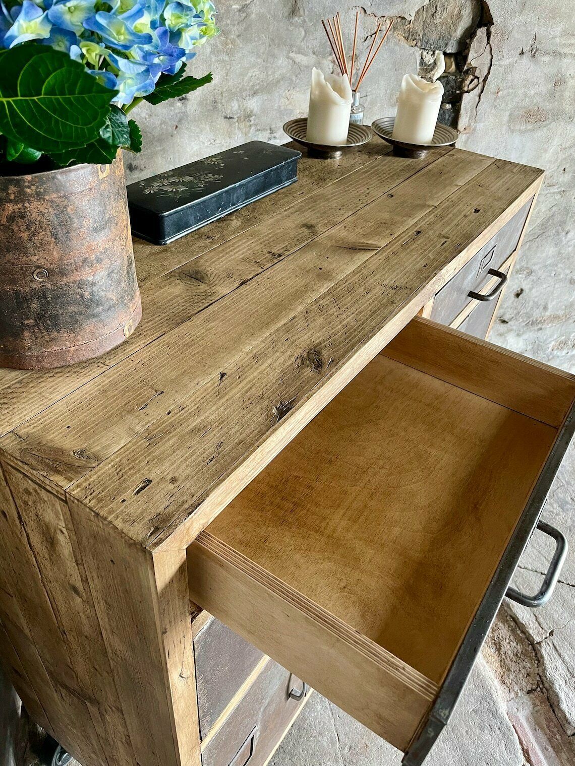 photo furniture Pam Industrial Reclaimed Scaffolding Board And Recycled Steel Cupboard / Apothecary Unit By
