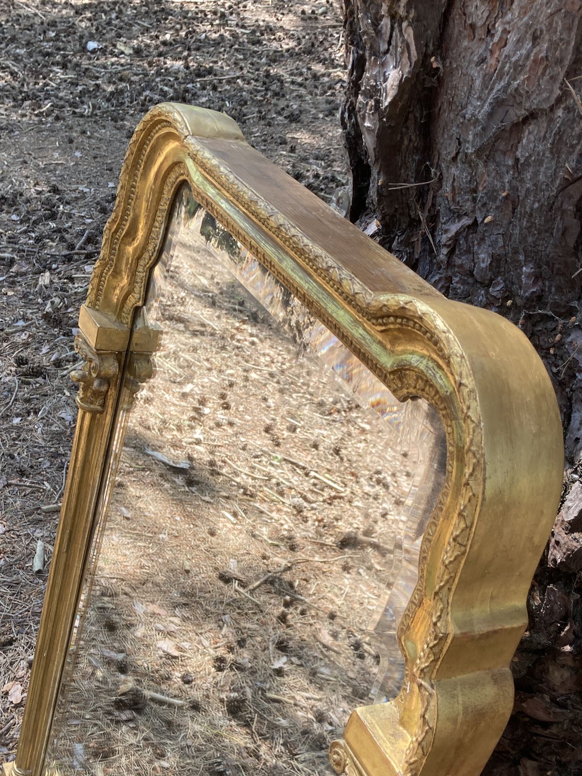 Late 18th Century Pier Glass/ Mirror In The Queen Anne Style, Circa 1790 photo vintage