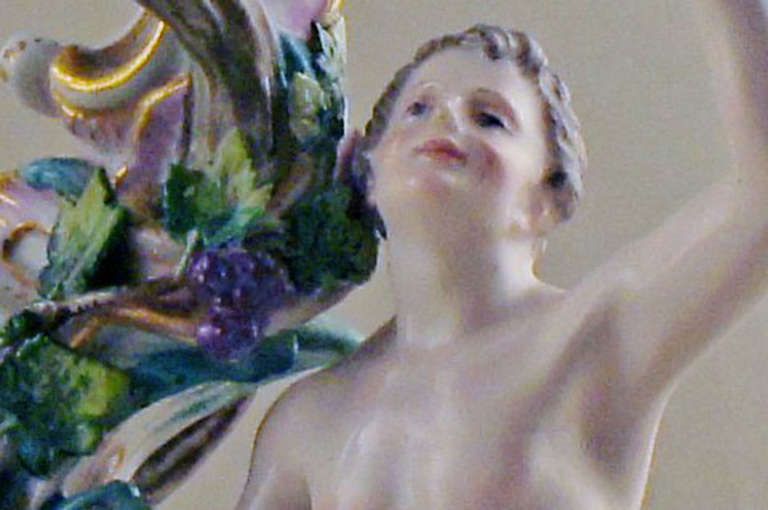 Meissen Rare Pair Of Antique Candlesticks In High Quality photo buy