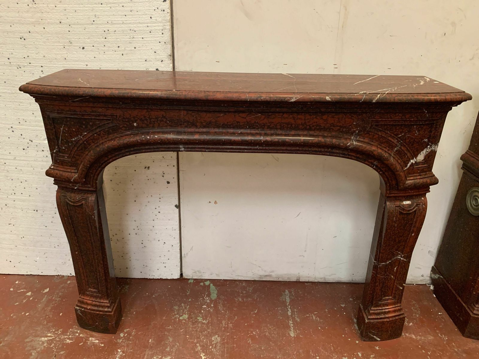 Pair Of Louis XIV Style Fireplaces In Cherry Red Marble. XIX Century photo 18752.33