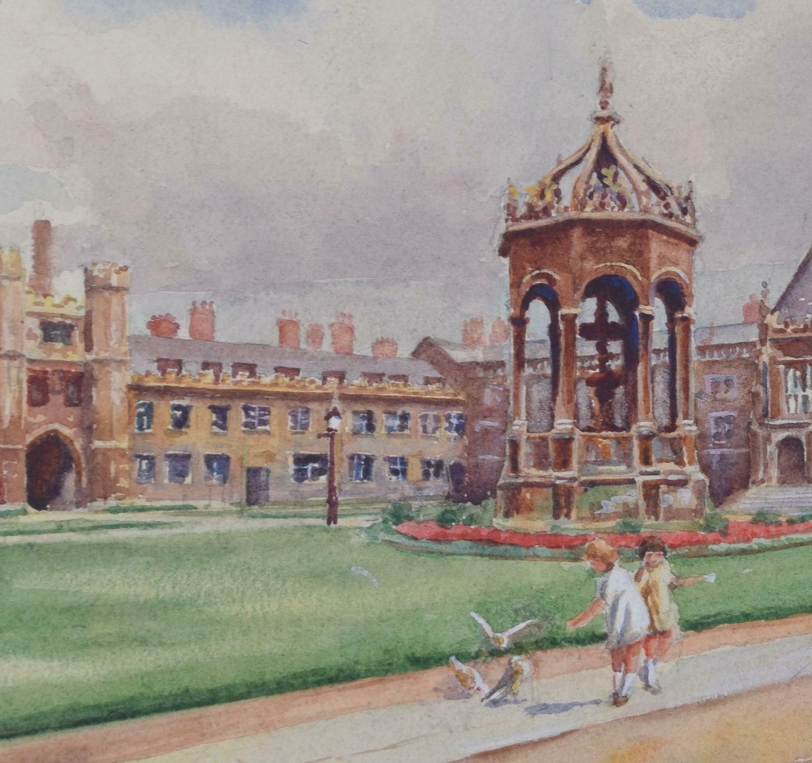 Wilfred Pettitt Trinity College, Cambridge, Great Court Watercolour By Wilfred Pettitt photo furniture