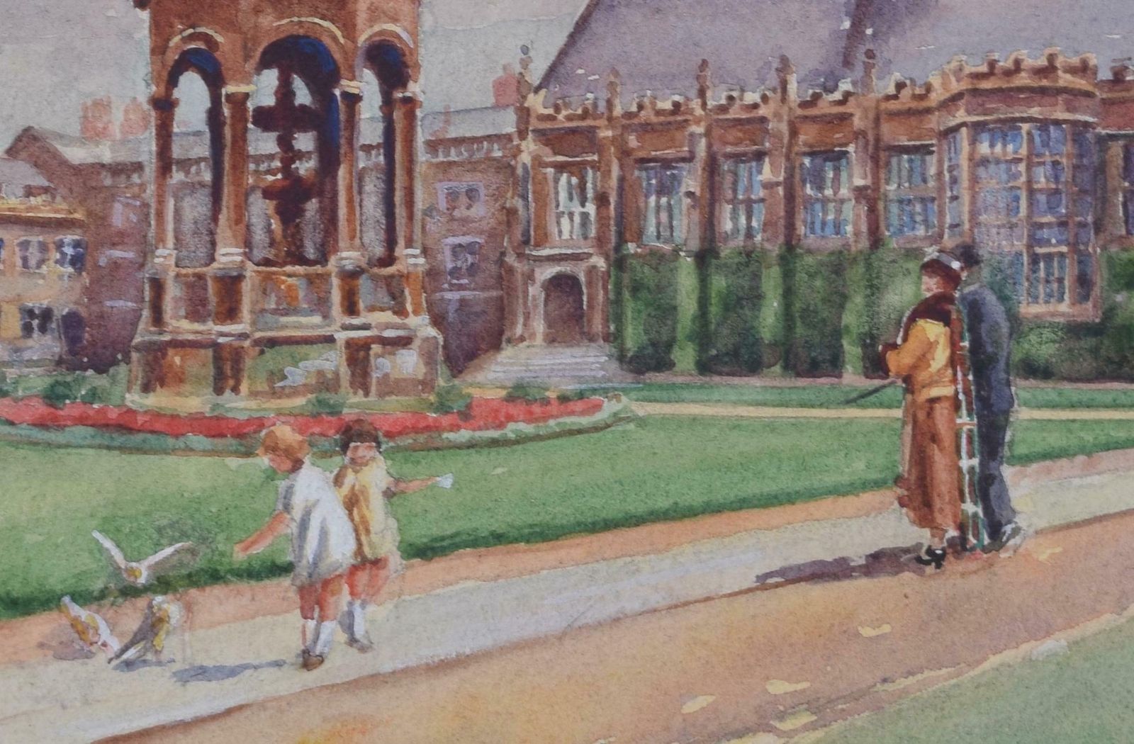 Wilfred Pettitt Trinity College, Cambridge, Great Court Watercolour By Wilfred Pettitt photo Art
