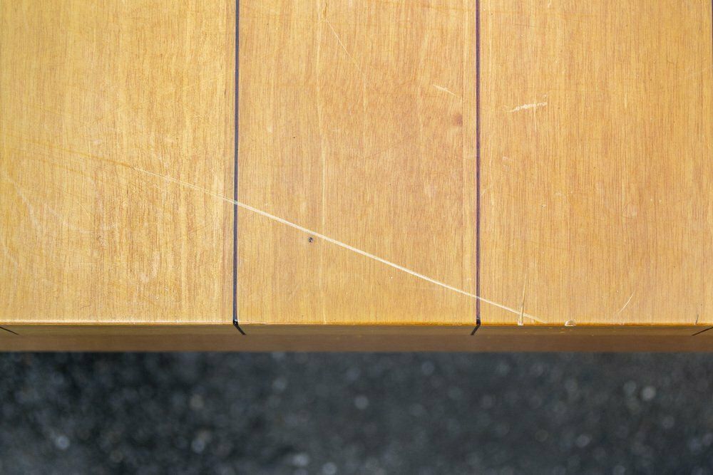 Fago Wooden Dining Table With Ibisco Lines, Italy, 1970s photo vinterior