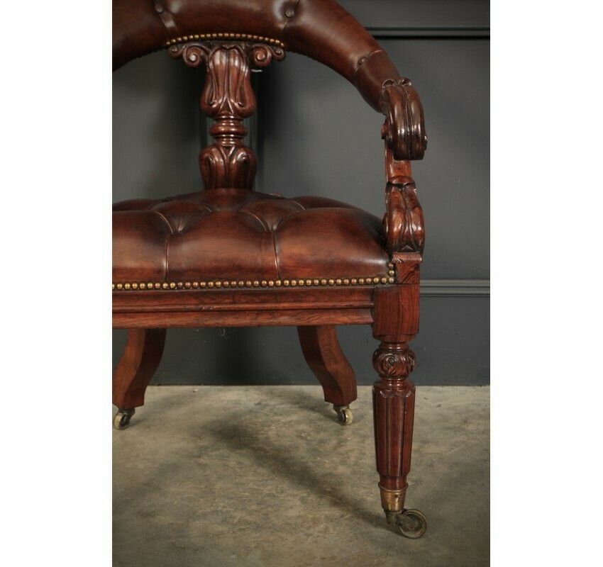 Furniture Pair Of William IV Rosewood Desk Chairs photo