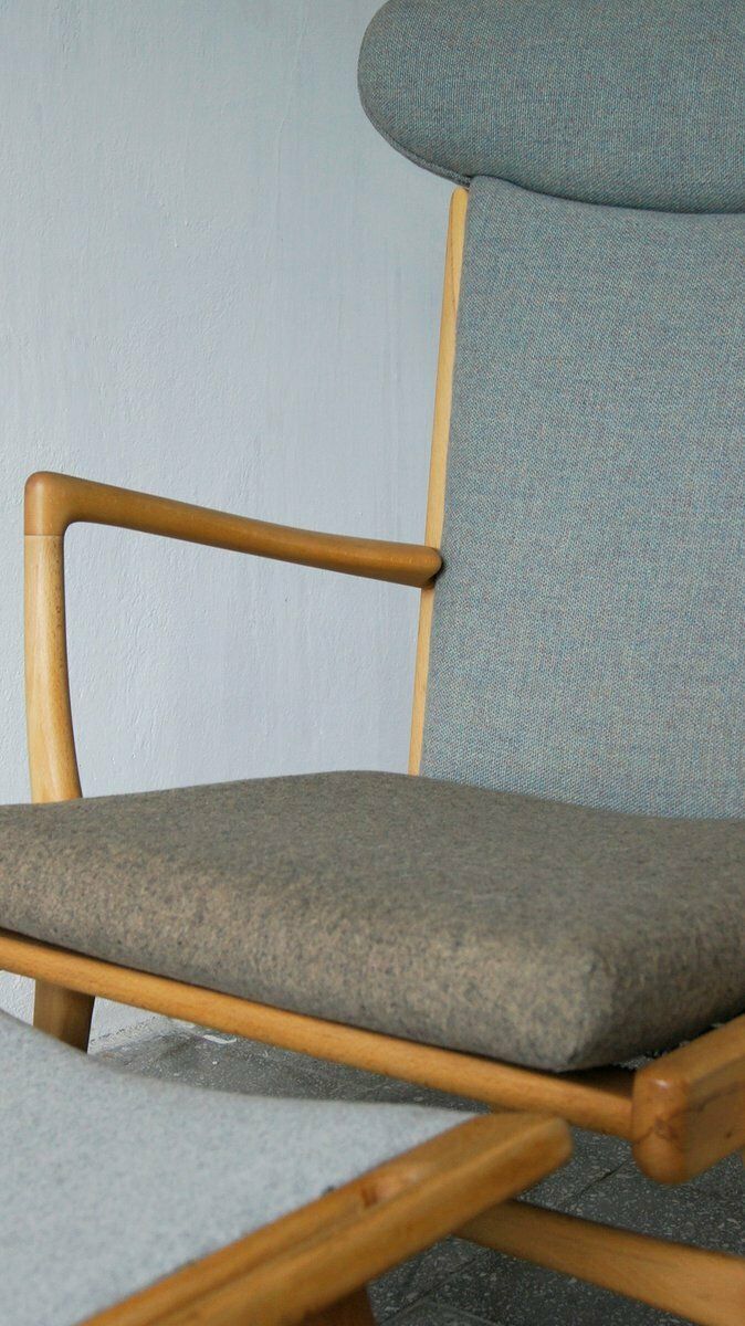 photo furniture Model Ap 16 Easy Chair And Ottoman By Hans J. Wegner For Ap Stolen, 1951, Set Of 2