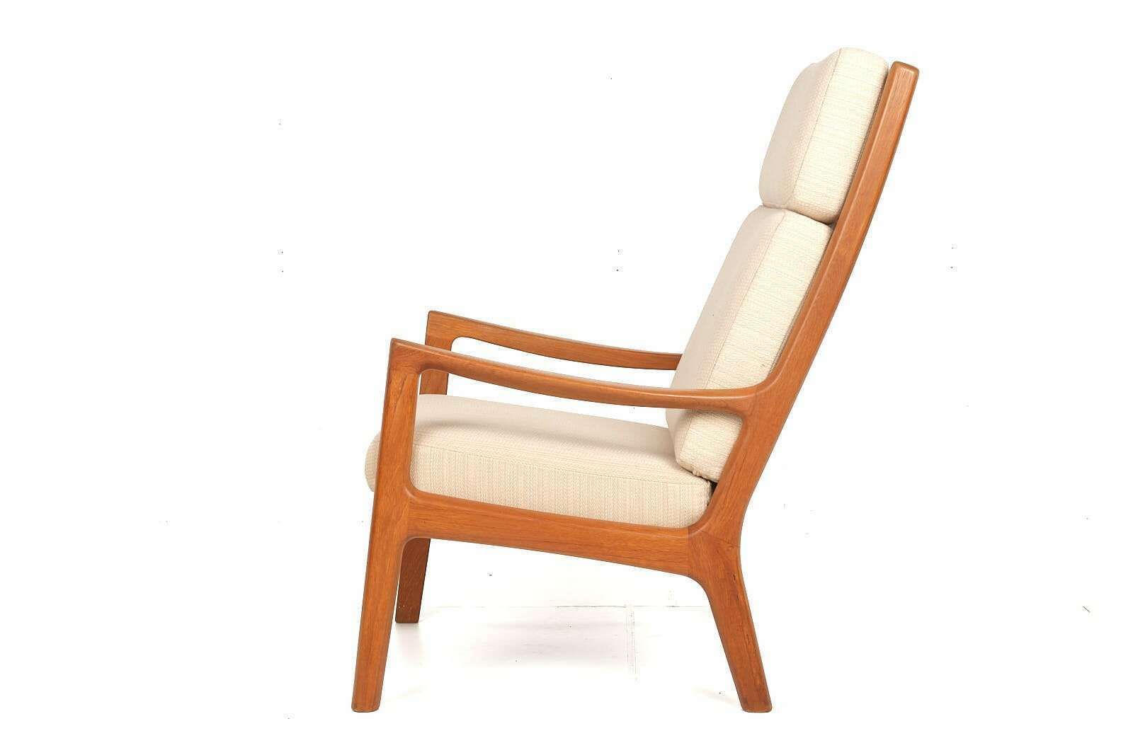 Highback Chair Teakwood, Ole Wanscher, Vintage, Wool Mid Century photo for sale