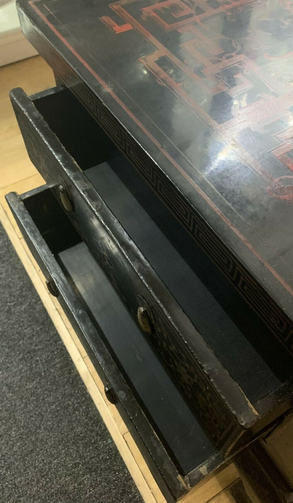 Oriental Laquered Centre Chest With X4 Drawers C1900 photo vinterior