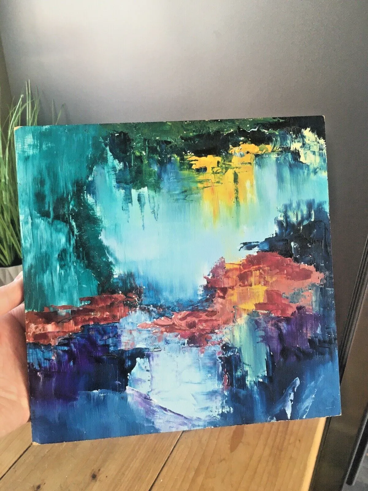Colourful Abstract Impressionist Water Scene Monet Style Painting By D.Elliott photo buy