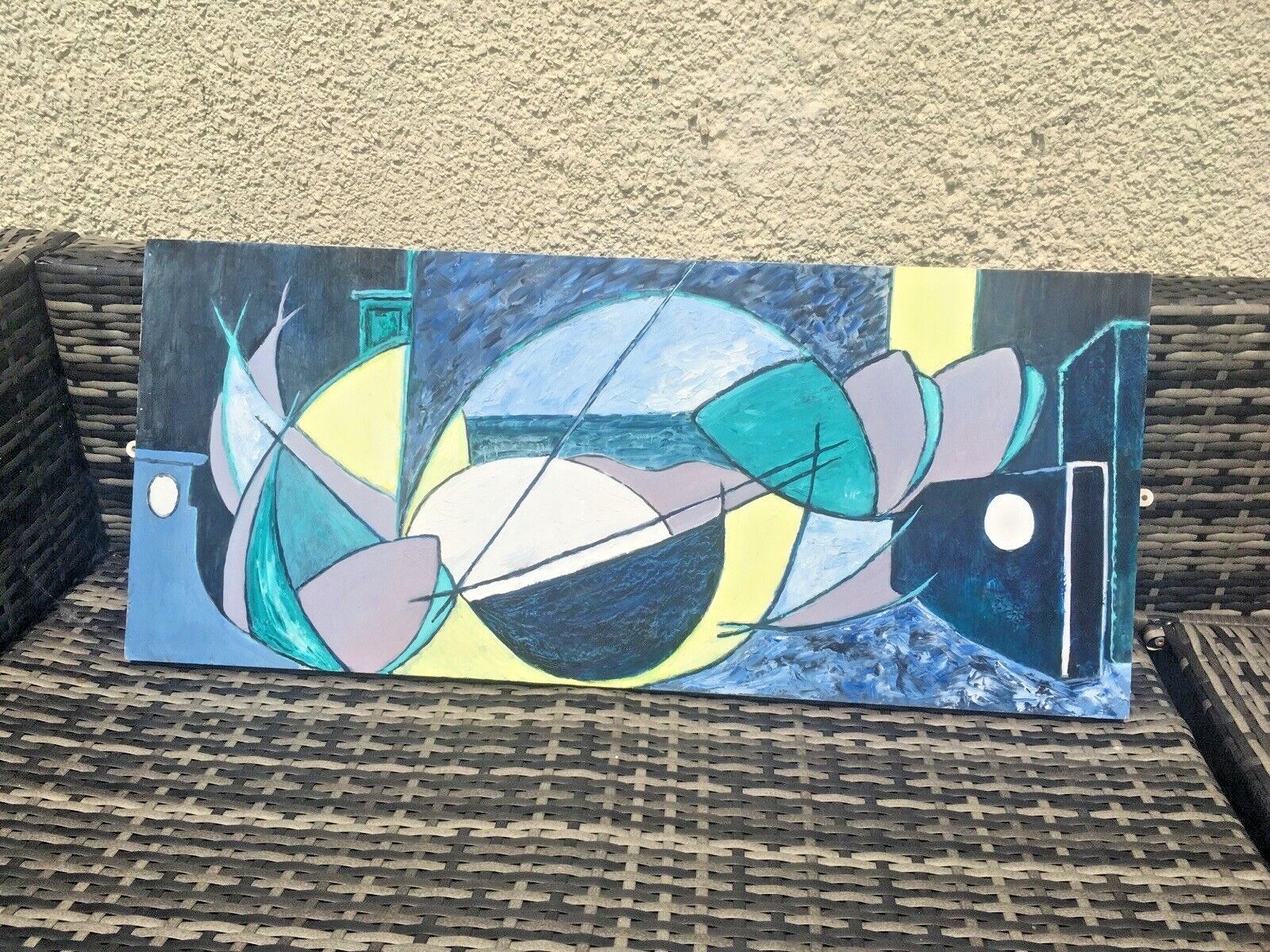 photo for sale Mid Century Modern Style Memphis Pop Art Abstract Geometric Acrylic Painting