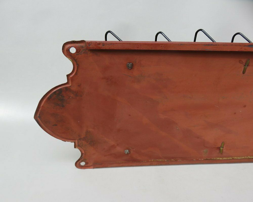 photo furniture Art Nouveau Wall Newspaper Stand In Metal Bordeau Red, Black & Gold, 1890s