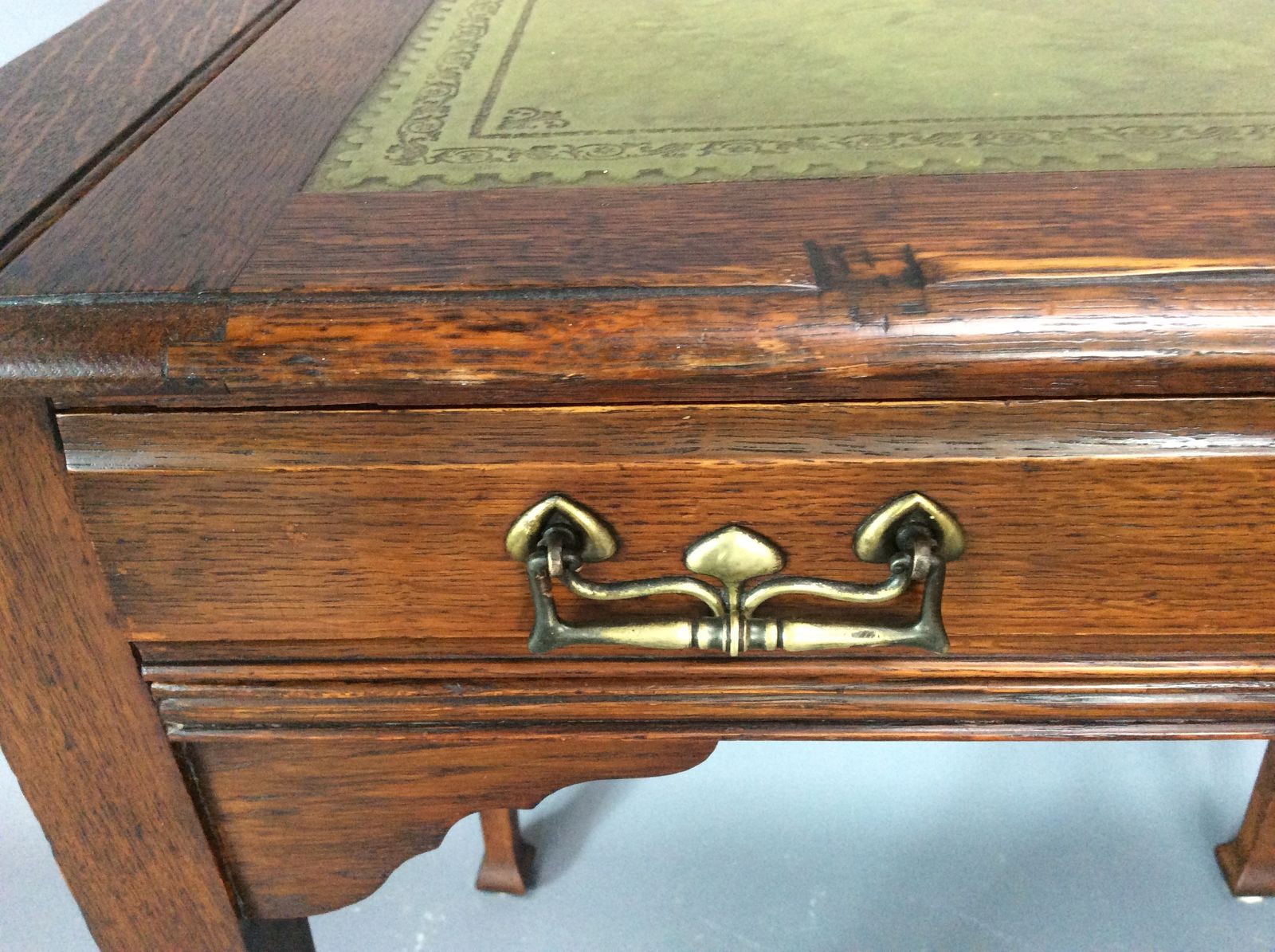 Arts & Crafts Stones Patent Oak Desk C1900 photo vinterior