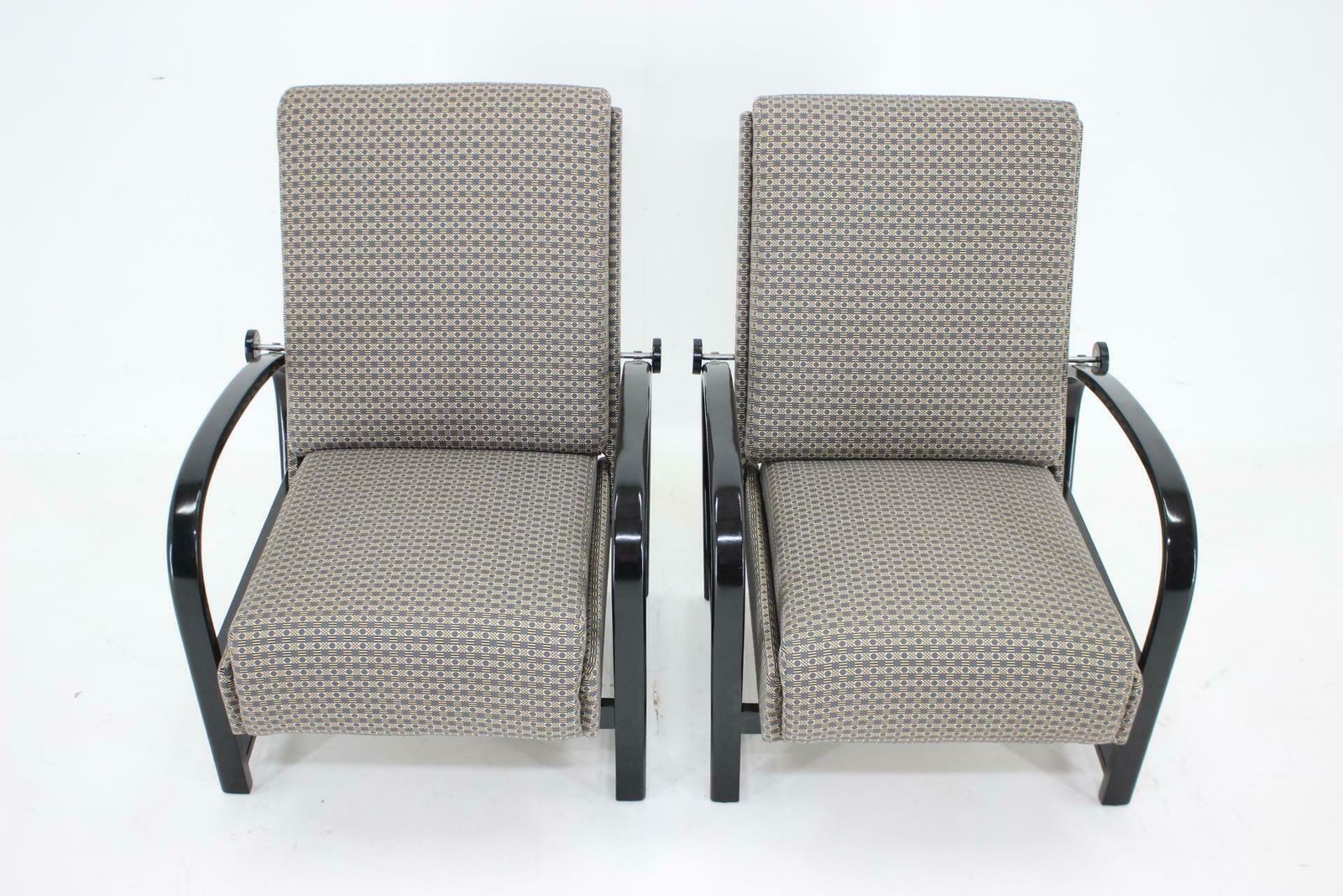 1940s Pair Of Kropacek Kozelka Adjustable Armchairs Czechoslovakia photo vintage
