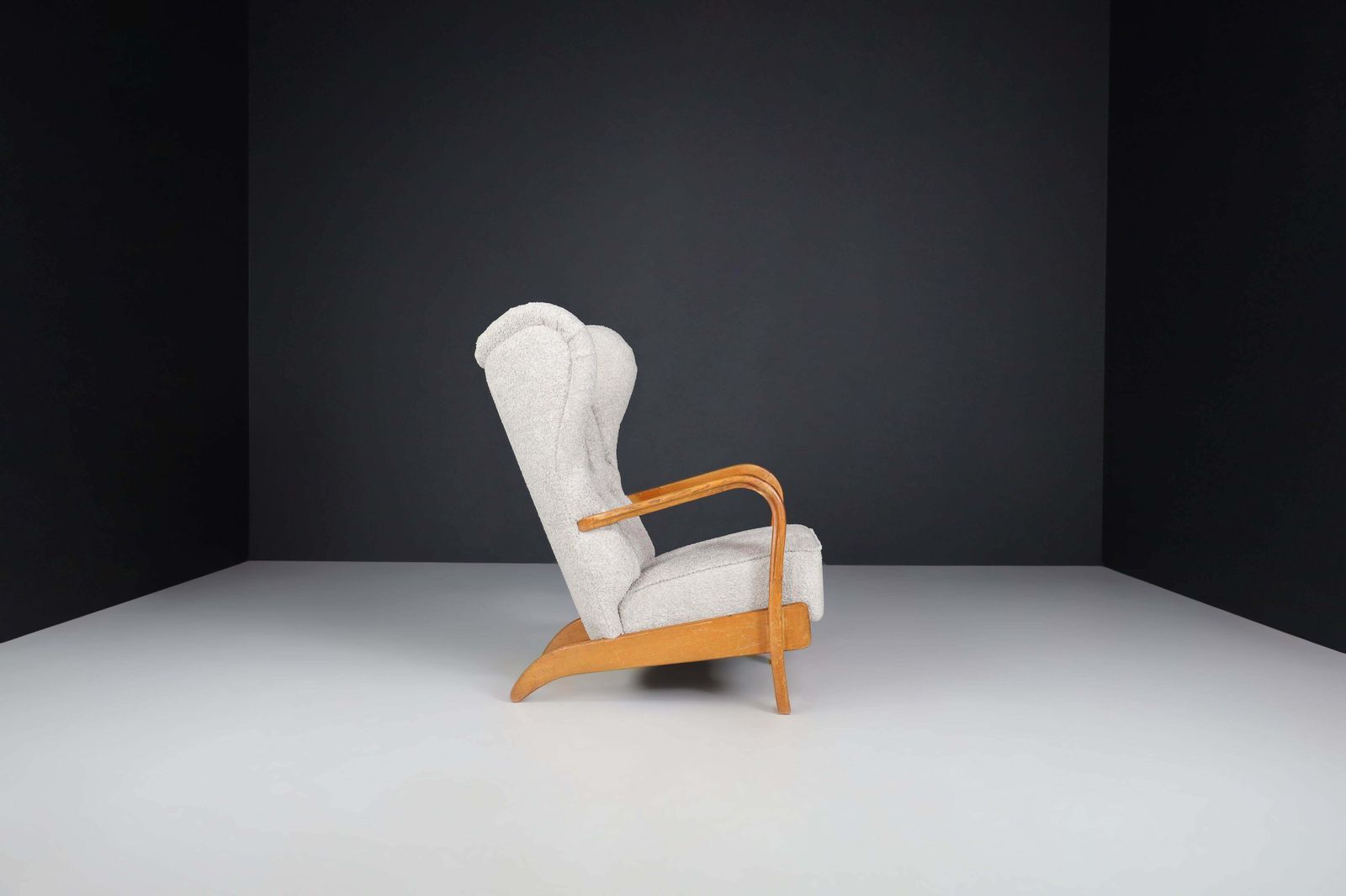 Koželka And Kropáček Wingback Armchair Czechia, 1940s photo vintage