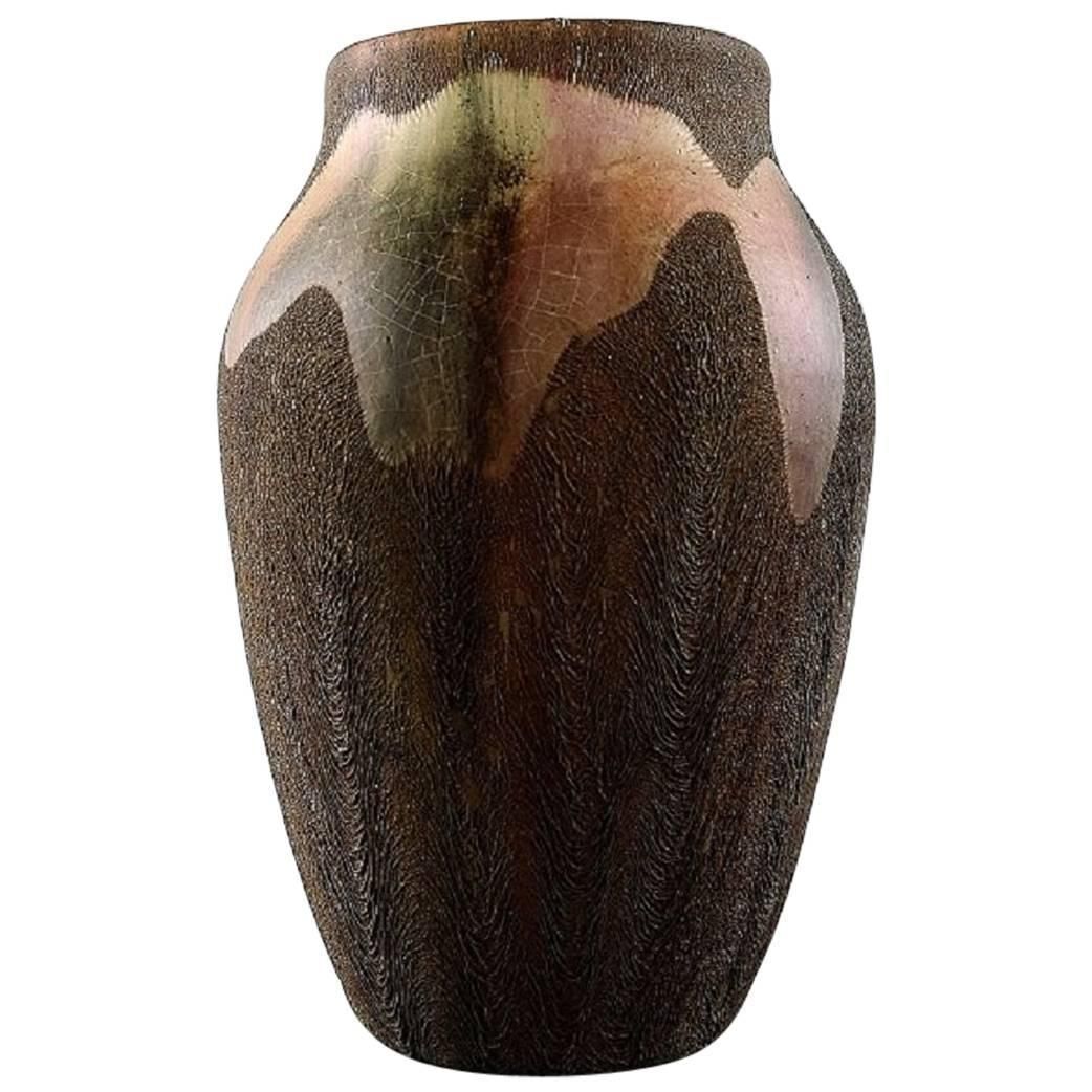 Søren Kongstrand & Jens Petersen Style, Ceramic Vase, Glaze In Brown Shades