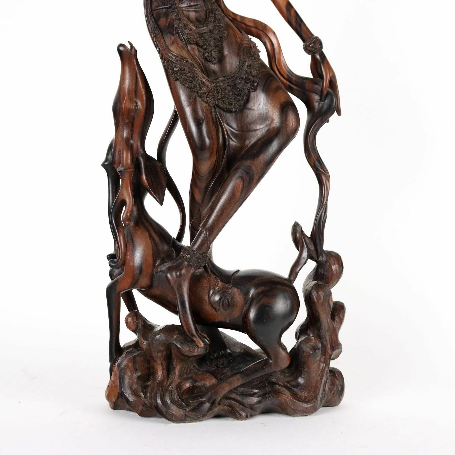 Ancient Sculpture Of A Girl Second Half Of The XX Century Teak photo vinterior