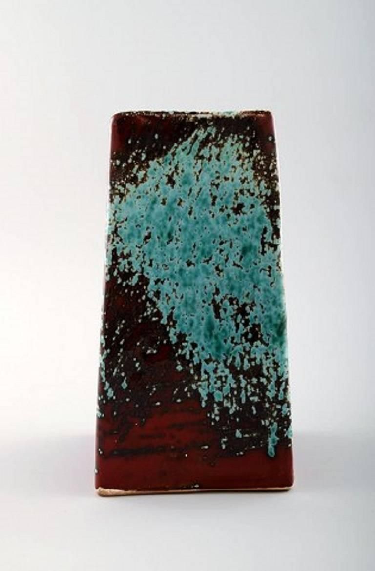 Hans Hedberg Swedish Ceramist, Unique Ceramic Vase, 1970s photo for sale