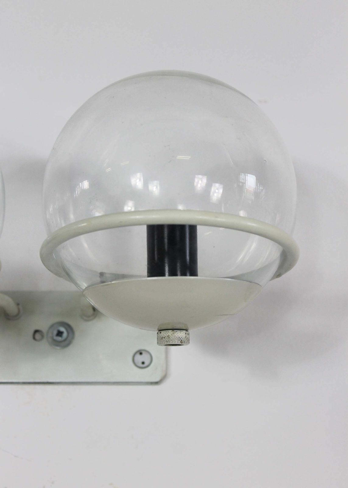 Lighting Gino Sarfatti Set Of Two Wall Lamps 238/2 In Aluminium And Glass By Arteluce 60s photo