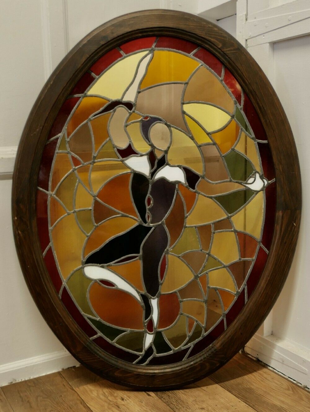 Large French Art Deco Stained Glass Panel For A Window Or Door photo buy